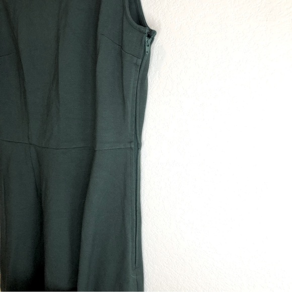 ModCloth Green Scallop Collar A-Line Ponte Dress, M - Picture 2 of 8